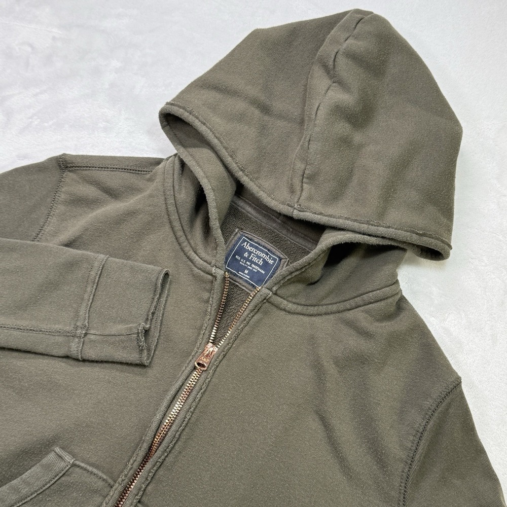 Abercrombie & Fitch Y2K‎ Womens Full Zip Hoodie Olive Green Medium